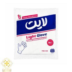 دستکش یکبارمصرف نایلونی لایت بسته 100 عددی