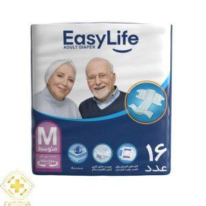 پوشک چسبی ایزی لایف سایز متوسط (M) بسته 16 عددی